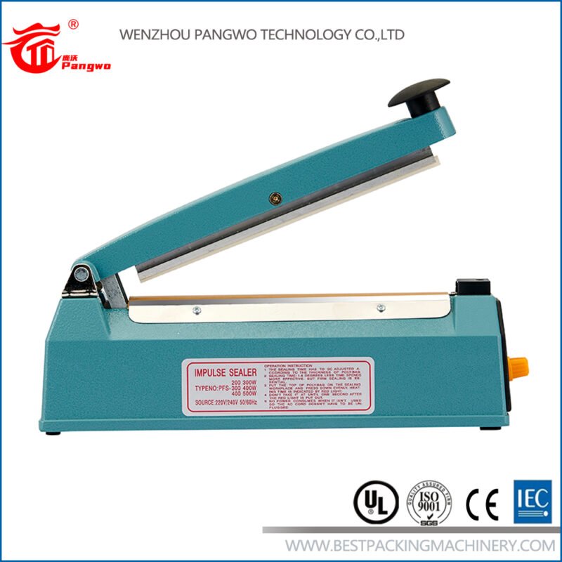 PFS300 Aluminum Frame Heavy Duty Impulse Manual Sealer For PP PVC Bag Impulse Heating Sealer Hand Press Plastic Bag Sealer