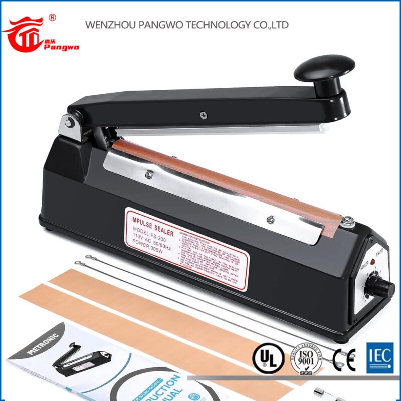 PFS200I Impulse Heating Sealer High Quality Iron Shell Hand Press Plastic Bag Heat Sealer Impulse Manual Sealer For PP PVC Bag